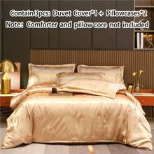 3-Piece European Luxury Jacquard Duvet Cover Set, With Vintage Floral Jacquard Pattern On Side A And Soft, Skin-Friendly Fabric On Side B, Including 1 Duvet Cover And 2 Pillow Shams, Dust-Proof, Suitable For Twin/Full/Queen Beds, All Seasons (Excludes Filling)