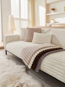 1 件温暖加厚毛绒沙发座垫套，防滑沙发套，防尘，可机洗，宠物友好型沙发保护毯，适用于卧室、办公室、客厅、L 型沙发 1/2/3/4 座，秋冬季