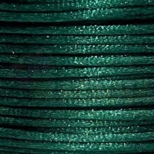 Fio de Seda Cordão de Cetim 1mm - 5 metros Várias Cores - Verde Escuro - Visão 2