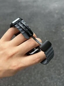 Silicone Foldable Clasp Watch Band For 41mm 40mm 44mm 45mm 42mm 38mm 49mm 46mm, Soft Silicone Magnetic Closure Sport Strap For Series 1-10, SE, Ultra - Multicolor - View 7