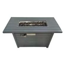 25 H X 42 W Outdoor Fire Pit Table With Lid (Gray)