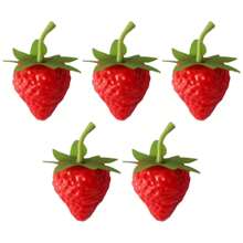 18PCS Plastic Artificial Red Strawberries Fake Lifelike Simulation Realistic Strawberry Artificial Fruits Decoration Photography Prop For Home Kitchen Decoration, Desktop Decoration,Fake Plants