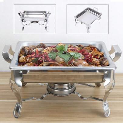 6L Chafer Chafing Dish Set Stainless Steel Catering Party Food Warmer Square Pan
