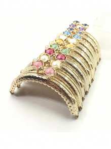 5 màu/bộ 1 khung ví kim loại có hạt màu, dùng để sản xuất túi xách, ví tự làm, phần cứng ví, khung kẹp, khóa cài, phụ kiện làm quà tặng, vật dụng cho doanh nghiệp nhỏ, làm ví tự làm, phụ kiện chất lượng cao cấp và dễ lắp đặt - Nhiều màu - Xem 1