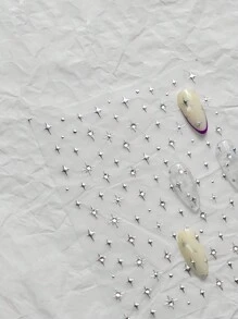 1pc 5D With Rhinestones Star Nail Art Stickers Luxury Laser Silver Self Adhesive Cute Manicure Decals Decorations Accessories