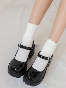 5 Pairs Women White Novelty Cute Ruffled Frilly Ankle Crew Socks - White - View 4