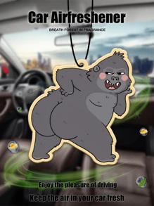 可爱卡通形象“金刚和”设计汽车空气清新剂和后视镜装饰 - 持久香味，为车内带来清新诱人的氛围，是送给朋友的理想礼物