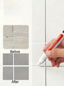 1/2pcs Tile Grout Pen For Kitchen/Bathroom Wall And Floor Tile Seam Colorant Restoration, Waterproof And Mildew-Resistant