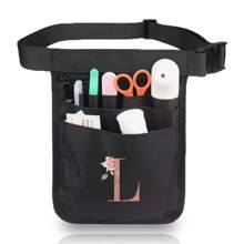 1pc Nursing Tool Waist Bag Nurse Medical Bag Rose Gold Initials A To Z Letter Pattern Multifunctional Adjustable Multi-Insert Bag, Pet Medical Care Bao Universal Multi Pocket Nurse Fanny Pack Multi Pocket Waist Organizer Belt With Adjustable Waist Strap Work Pocket Medical Supplies Storage Waist Pouch Organizer Pouch