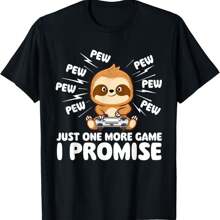Just One More Game I Promise - Gamer Sloth Lover Gaming T-Shirt
