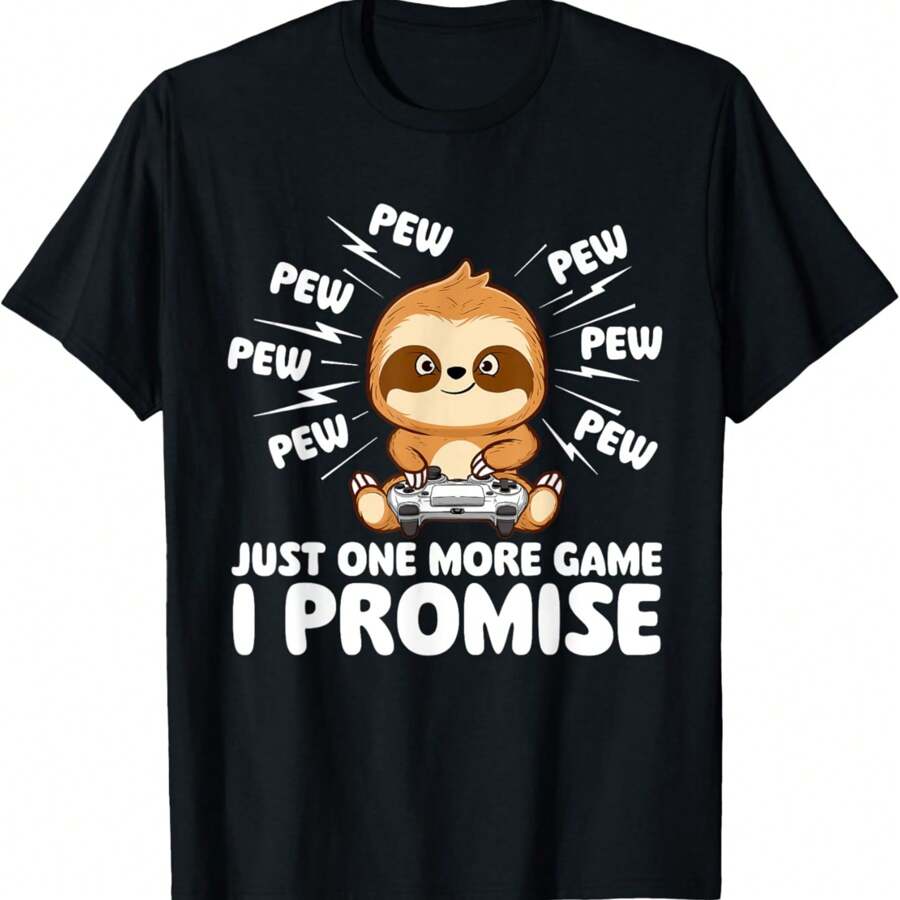 Just One More Game I Promise - Gamer Sloth Lover Gaming T-Shirt
