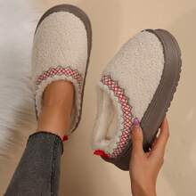 Comfy & Cozy Women's Snow Boots - Thermal Lined, Slip-On Outdoor Shoes For Warmth & Comfort Winter House Slippers - TẤT CẢ Kaki - Xem 3