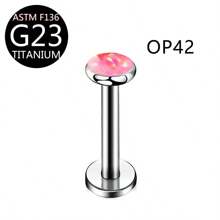 1pc Luxury Fashion G23 Titanium Piercing Jewelry 16G Opal Decorated Lip Stud, Earrings, Cartilage Stud, Nose Stud, Body Piercing Jewelry