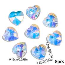 8pcs 14mm Heart Shape Austrian Crystal Pendants Multicolor Faceted Gorgeous Crystal Charms For Jewelry Making DIY Elegant Necklace Earrings Accessories For Women Gifts - Heart - View 9