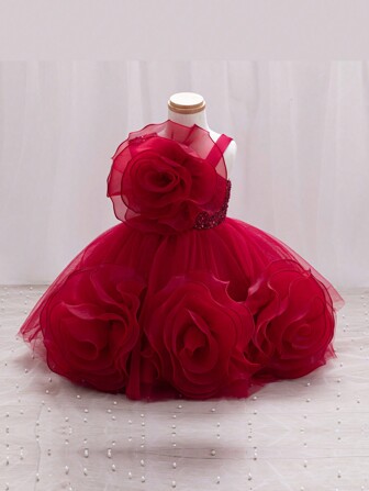 小女孩公主涂层礼服，新款儿童高端选美表演礼服