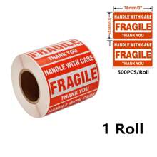 Handle With Care 500 Fragile Stickers For Shipping Moving Glass Permanent Adhesive Fragile Labels, Thank You Do Not Bend, Warning Stickers Fragile Labels - Multicolor - View 12