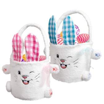 [Easter Bunny Treasure Basket]The Exquisite Basket For Easter Is Ingeniously Transformed Into A Plush, Soft And Extremely Cute Rabbit Gift Bag And A Cartoon Storage Bucket. It Has Both Charming And Lovely Decorative Features And Convenient And Practical Storage Functions. It Is An Essential And Excellent Choice For The Easter Celebration, Adding More Warmth And Joy To Your Festival Time