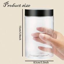 1pc Customized Clear Plastic Jars With Lids, Refillable, Leakproof, Short-Term Food Storage Containers, Clear Plastic Jars For Dried Fruits And Snacks - Multicolor - View 8