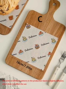 40/50件 5种款式可爱卡通图案烘焙纸 烘焙纸 耐油食品包装纸 蜡纸 烘焙工具 厨房小工具 厨房配件 图案排列不同批次可能略有不同