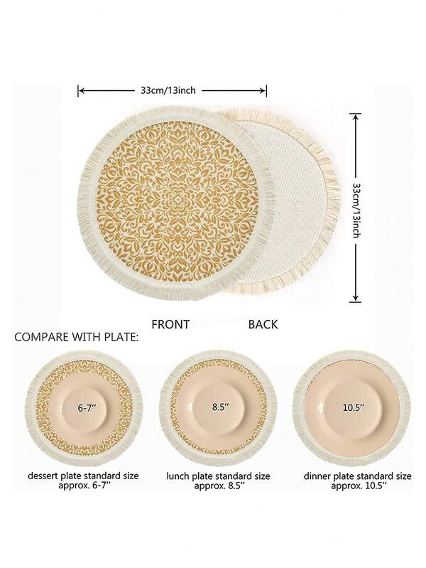 Round Placemats With Tassels, Coasters, Heat-Resistant Pads, Vase Decor Mats, Suitable For Homes, Hotels, Restaurants