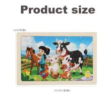 10 Pcs Of 24 Piece Wooden Puzzles, Princess, Farm, Elves And Transportation, Preschool Educational Puzzle Board, Kids Birthday, Christmas Gift And Toy.