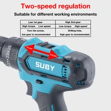 1 套 SUBY 无绳冲击钻，带 2 节电池和 24 件配件钻头，适合家居装修、DIY