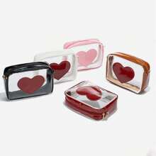 PVC Fashion Lettering Shoulder Camera Bag, Stylish And Simple Heart Decoration Transparent Jelly Sling Bag, Suitable For Travel And Vacation Waterproof Shoulder Bag, Perfect For Valentine's Day Gifts For Girlfriend, Lover, And Friends.