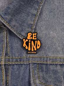1pc Funny English Metal Badge, Backpack Lapel Shirt Hat Pin, Gift For Friends, Suitable For Men Daily Wear Pin For Clothes Bag Charm School