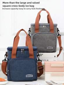 Gran bolsa aislada para el almuerzo, bolsa aislada portátil de gran capacidad, caja aislada portátil forrada para el almuerzo de la universidad, bolsa aislada para el almuerzo, esencial de viaje, picnic, al aire libre, escuela, trabajo, camping, oficina para niñas, niños, estudiantes, suministros escolares, artículos esenciales para la universidad, caja de almuerzo de vacaciones, bolsas de verano para comida al aire libre, bolsas de picnic y camping, regreso a la escuela