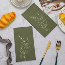 2025 新款双层鼠尾草绿色铝箔叶餐巾 20 件，13x15.75 英寸 - 婚礼生日花园派对装饰餐巾，适用于餐厅、厨房、咖啡厅装饰 - 款式2 - 查看 5
