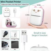 Label Maker - Portable Thermal Label Printer, Wireless Label Maker Machine Mini Sticker Printer With Rolls Thermal Label Paper, Mini Sticker Printer With Multiple Templates For Phone