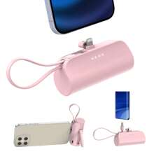 Caricabatterie portatile mini con supporto, compatibile con iPhone, power bank ultra compatto da 5000mAh per viaggi, batteria senza fili per caricare telefoni, compatibile con iPhone 14/14Pro/13/12/11/X/8/7/6 Plus e Android Galaxy