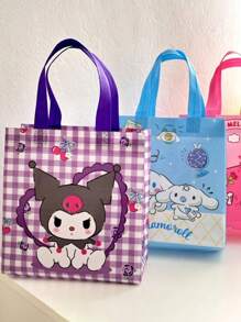 Sanrio 1/4/6/12 pièces Sac Kuromi Sanrio, Anime My Melody Cinnamoroll, grand sac fourre-tout en tissu non tissé imprimé, idéal pour ranger des livres, cadeaux kawaii pour les vacances