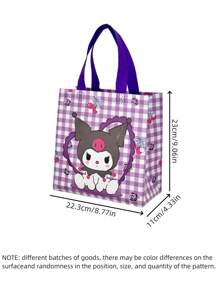 Sanrio 1/4/6/12 pièces Sac Kuromi Sanrio, Anime My Melody Cinnamoroll, grand sac fourre-tout en tissu non tissé imprimé, idéal pour ranger des livres, cadeaux kawaii pour les vacances