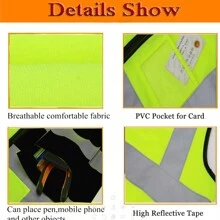 Reflective Vest High Visibility Blank XXXL Motorcycle Jacket Vest Fluorescent Signal For Men Woman - Orange - View 5