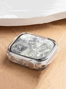 1个男女通用透明软质防震TPU镂空时尚手表壳，兼容 38/40/41/42/44/45/46/49mm，兼容 Series Ultra/SE/11/10/9/8/7/6/5/4/3/2/1，智能手表保护壳配件 - 無色 - 查看 2