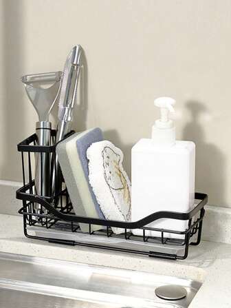 1 件厨房水槽收纳架，台面洗碗皂和海绵架，水槽沥水架，用于洗碗配件储存，厨房储物用具，储物盒，收纳架，房间装饰，适用于厨房、餐厅、派对、露营、聚会、送给朋友的礼物、家人的礼物