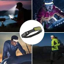 NetHong Waterproof COB LED Motion Sensor Head Torch Headlight USB Rechargeable Headlamp,Ultra-Lightweight Portable Sensor Headlamp, USB Rechargeable Headlamp, Super Bright Night Fishing And Mining Lights, Outdoor Sport, Camping And Fishing Lighting - Black - View 9