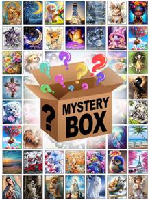 2pcs Blind Box Diamond Painting Mystery Box Rhinestone Picture 5D DIY Diamond Embroidery Mosaic Cross Stitch Handmade Gifts,Pattern Random Diamond Painting,Comes With A Set Of Tools