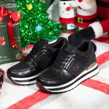 Weide Tenis Mujer Plataforma, Zapatillas de Mujer Cómodas y Estilosas para Deportes y Actividades al Aire Libre - Negro - Ver 2