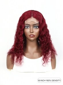 99J Burgundy Lace Closure Bob Wigs Human Hair Deep Wave 4x4 Lace Frontal Wig Bob Human Hair For Black Women Red Curly Bob Wig Pre Plucked Natural Hairline With Baby Hair 180% Density - S99J - View 3