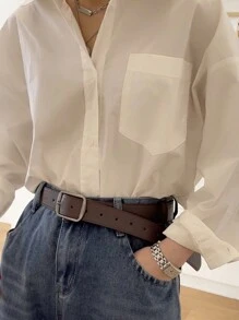 1 szt. Czarny, unisexowy pasek ze skóry PU z klamrą w stylu vintage, odpowiedni do jeansów, uniwersalny i na co dzień, idealny dla mężczyzn i kobiet na lato, do szkoły, na jesień i na Halloween