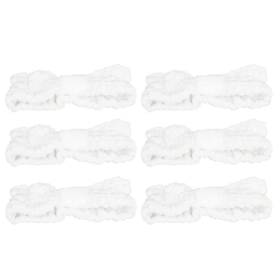 Set di 6 elastici per capelli in microfibra, AMRINUGL, elastici, bianchi, 8x17cm