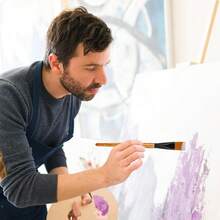 10 pezzi Pennelli in nylon di alta qualità, punta piatta da 3/4 pollici con manici in legno per acrilico, acquerello, pittura a olio e artigianato per body art