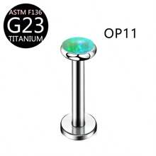 1pc Luxury Fashion G23 Titanium Piercing Jewelry 16G Opal Decorated Lip Stud, Earrings, Cartilage Stud, Nose Stud, Body Piercing Jewelry