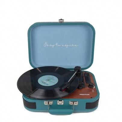 Tocadiscos de vinilo vintage VC600, Reproductor de vinilo y música a través de Bluetooth y USB, digitalización de vinilo, 2 altavoces incorporados, diseño maletín ✅ Entrega 24/48h