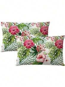 1 Stück/2 Stück floraler dekorativer Kissenbezug, mehrere Blumenmuster, 4 Größen erhältlich, angenehmer Leinenstoff, ohne Füllung, geeignet für Heimdekoration, Wohnzimmer, Zierkissen, Kissenbezug, Sofadekoration, Polsterbezug, weiche Auflage
