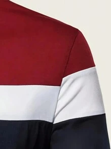 Men's Casual Striped Color Block Short Sleeve Polo Shirt For Commute - Multicolor - View 2