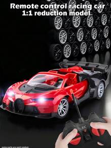 大型遥控汽车玩具，可转换四驱遥控漂移高速车，抗碰撞遥控漂移赛车，运动型轿跑车模型车玩具，儿童玩具，高速竞赛遥控车，红色/蓝色，4通道，1:18比例大型漂移赛车