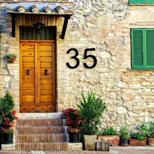 1 Stück modernes Haus Nummerntafel, künstlerisches Metall Haus Nummer Adressschild, Briefkasten Garten Outdoor Adress-Ziffern, einfach zu installieren, benötigt keinen Strom, geeignet für Haustür, Outdoor, Hotel, Haus Adress-Dekoration